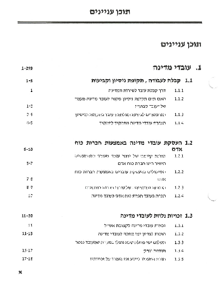 תוכן עניינים